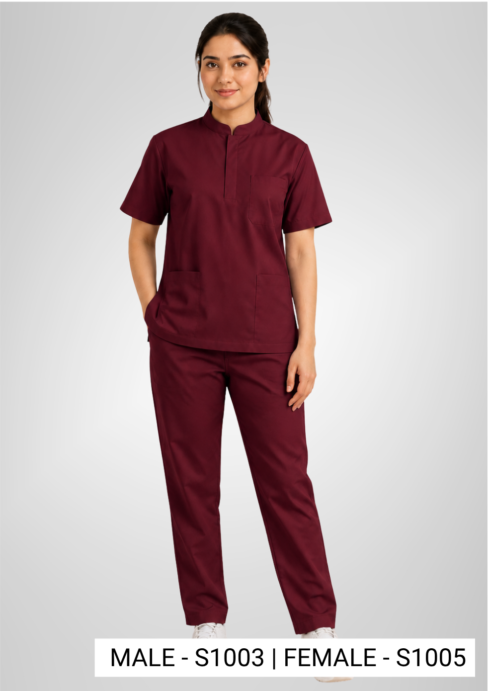 DOCTOR SCRUB SPUN STAND COLLAR