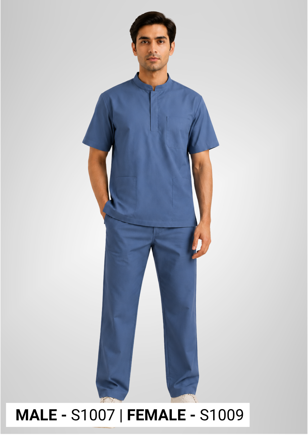 DOCTOR SCRUB COTTON STAND COLLAR